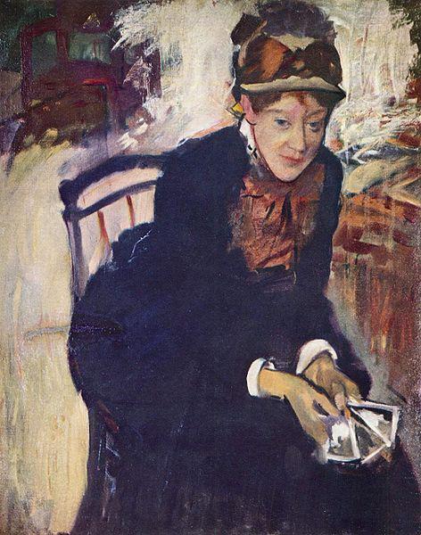 Edgar Degas Portrat der Miss Cassatt, die Karten haltend Sweden oil painting art